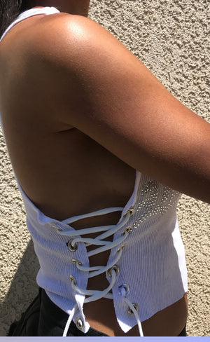 Limited Edition Boss Bling Crop Top (White)